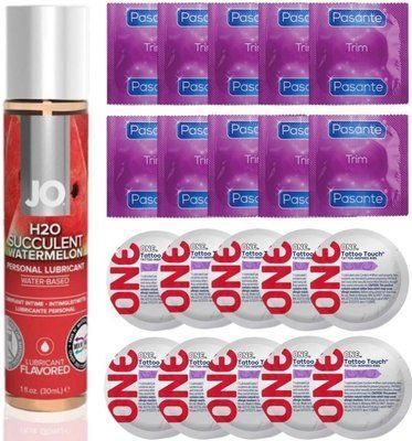Набір 20 шт Pasante TRIM та ONE Tattoo Touch + System JO H2O &mdash; Watermelon (30 мл) SOS4884 фото