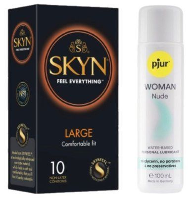 Набор Skyn ​​Large 10 шт + pjur Woman Nude 100 мл SOS13355 фото