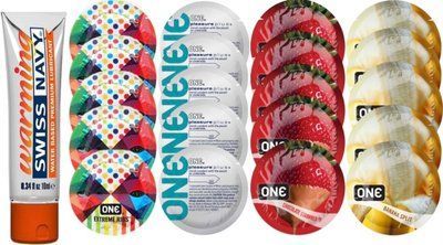 Набор из Swiss Navy Warming 10мл + ONERibs + ONE Plus + ONEChocolateStrawberry + ONEBanana SOS8584 фото