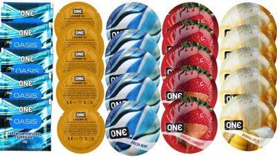 Набор из 25 шт One Oasis Premium + ONE Legend XL + ONEFreshMint + ONEChocolateStrawberry + ONEBanana SOS8484 фото
