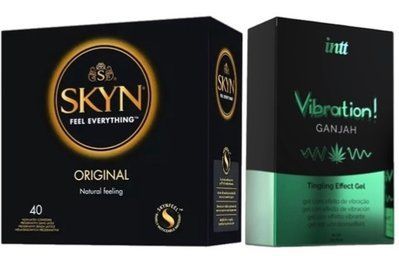 SKYN ORIGINAL 40 шт + Intt Vibration Ganjah (15 мл) SOS7089 фото