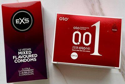 Комплект OLO 001 Збуджуючі з розігріваючим ефектом 10 шт - EXS Mixed Flavoured 12 шт SOS3186 фото