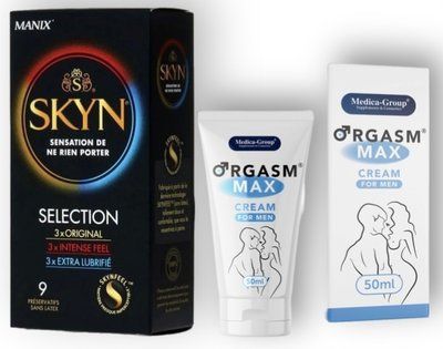 Набор из SKYN Selection (9 шт) + Пролонгатор Medica-Group Orgasm Max for Men 50 мл SOS8884 фото