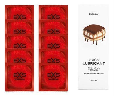 Комплект: EXS Warming 10 шт. + Лубрикант Satisfyer Tasteful Tiramisu 300 мл SOS11401 фото