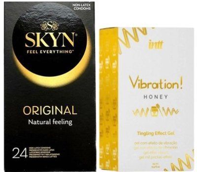 Набор из SKYN ORIGINAL 24 шт. + Жидкий вибратор Intt Vibration Honey (15 мл) SOS9994 фото