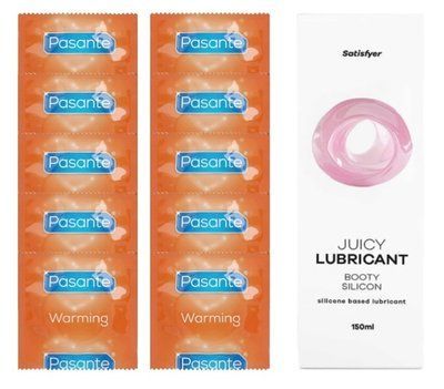 Комплект Pasante Warming 10шт. + Лубрикант Satisfyer Juicy Lubricant Booty Silicon 150 мл SOS11603 фото