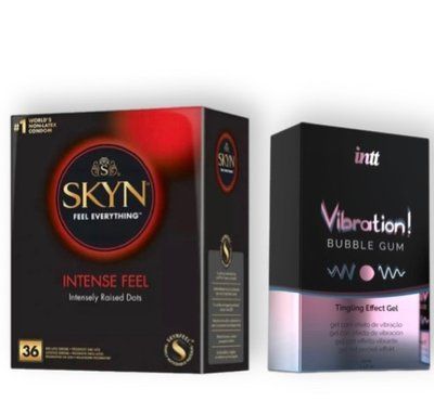 Skyn Intense feel 36 штук + Intt Vibration Bubble Gum (15 мл) SOS6789 фото