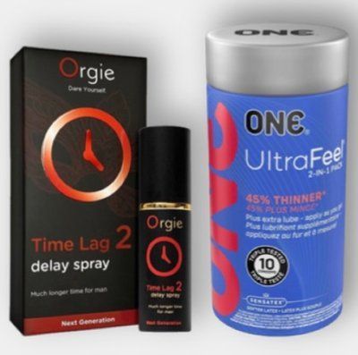 ONE UltraFeel 10 шт - Пролонгатор Orgie Time Lag 2 Delay Spray, 10 мл SOS6307 фото