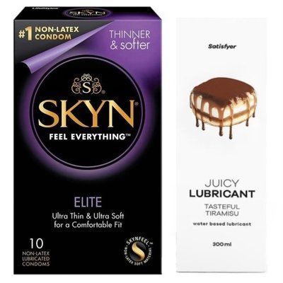 Комплект Лубрикант Satisfyer Tasteful Tiramisu 300 мл + SKYN Elite 10 шт SOS12855 фото