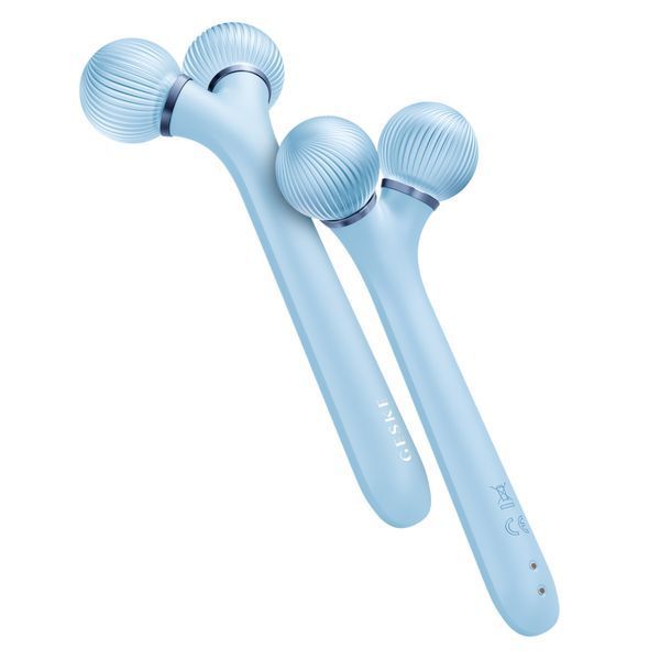 Електронний ультразвуковий ролик для обличчя GESKE Sonic Facial Roller 4в1 aquamarine HB0182 фото