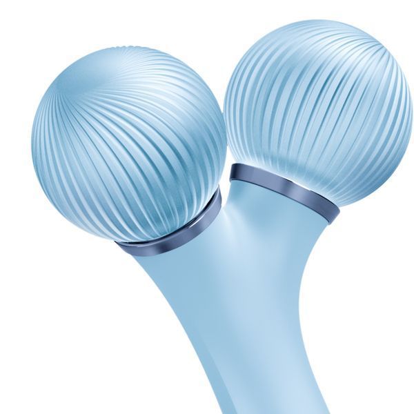 Електронний ультразвуковий ролик для обличчя GESKE Sonic Facial Roller 4в1 aquamarine HB0182 фото