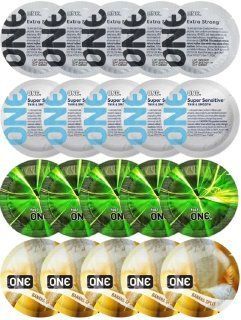 Набір з 20 шт ONE Extra strong + 𝐎𝐍𝐄 𝐒𝐮𝐩𝐞𝐫 𝐒𝐞𝐧𝐬𝐢𝐭𝐢𝐯𝐞 + One Glowing Pleasures + ONE Banana Split SOS8184 фото