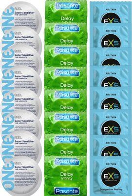 Набор 24 шт ONE Super Sensitive + Delay Infinity + EXS Air Thin SOS7390 фото
