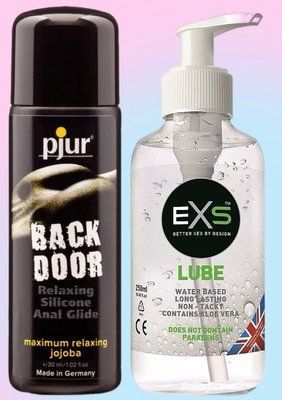 Набір лубрикантів pjur backdoor anal Relaxing jojoba silicone 30 мл + Лубрикант EXS Aloe 250 мл ( прозорий ) LB843 фото