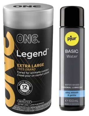 Набор ONE Legend Extra Large 12 шт + Pjur Basic Waterbased 100 мл SOS13106 фото