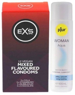 Набір EXS Mixed Flavoured (12 шт) + pjur Woman Aqua 100 мл SOS13456 фото