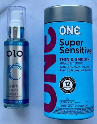 Набір ONE Super Sensitive 12шт - Лубрикант охолоджуючий OLO 60 мл SOS3287 фото