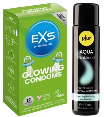 Комплект EXS Glowing 12 шт + Pjur Aqua Panthenol 100 мл SOS13606 фото