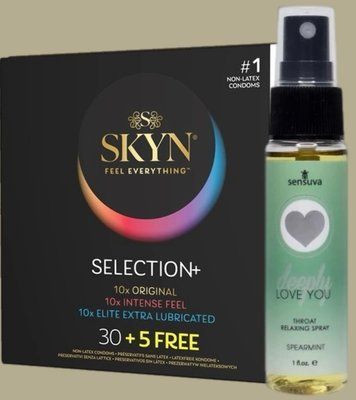 Комплект Skyn ​​Selection 30 шт + 5 из 5 Senses, 35 шт + Спрей Sensuva Deeply Love You Spearmint (29 мл) SOS5503 фото