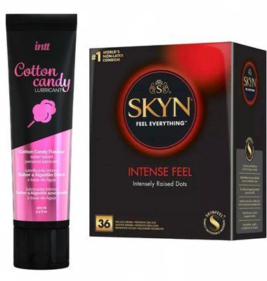 Комплект: Лубрикант Intt Cotton Candy (100 мл) + 36 шт. SKYN SOS11248 фото