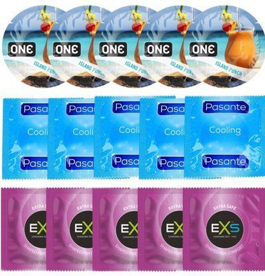 Набор 15 шт ONE Island Punch + Pasante Cooling + EXS EXTRA SAFE SOS7141 фото