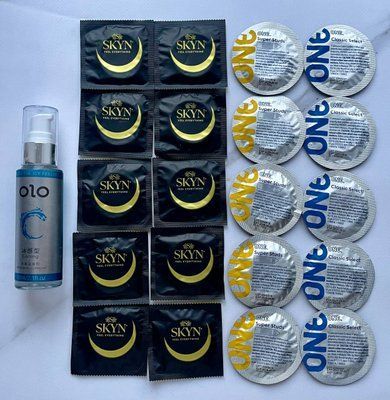 Комплект 10 шт Skyn Original - 10 шт One Classic, Super Studs - Лубрикант OLO охолоджуючий 60 мл SOS2537 фото