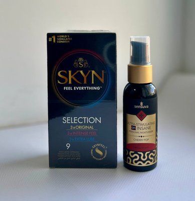 Skyn Selection &mdash; 9 шт та Лубрикант Sensuva - Ultra-Stimulating On Insane Cherry Pop 57 ml SOS1039 фото