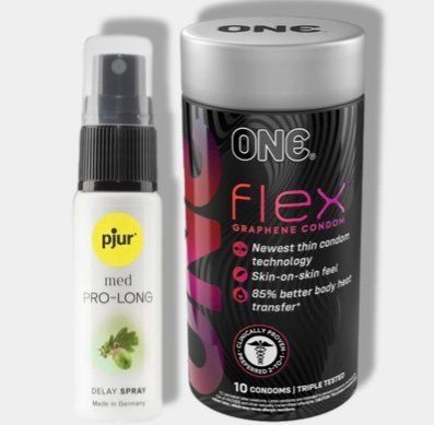 ONE Flex Graphene, 10 шт - Пролонгатор pjur MED Prolong Spray 20 мл SOS6059 фото