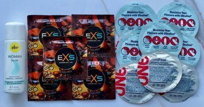 Набір EXS Crazy Cola 5 шт + ONE UltraFeel 5 шт + Лубрикант pjur Woman Nude 30 мл SOS3537 фото