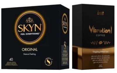 SKYN ORIGINAL 40 шт + Intt Vibration Coffee (15 мл) SOS7090 фото