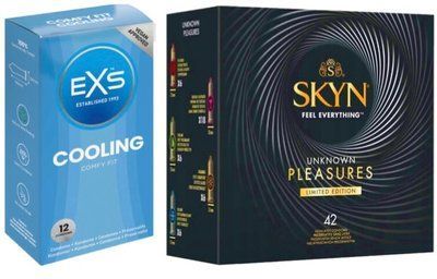 Набор с SKYN Pleasures, 42 шт + EXS Cooling. 12 шт SOS7937 фото