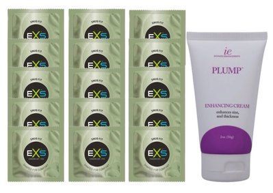 Комплект EXS Snug Fit 15 шт + Doc Johnson Plump &ndash; Enhancing Cream For Men, 56 г SOS14909 фото