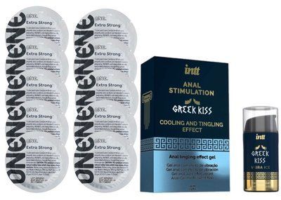 Комплект ONE Extra Strong 10 шт + Intt Greek Kiss (15 мл) SOS14157 фото