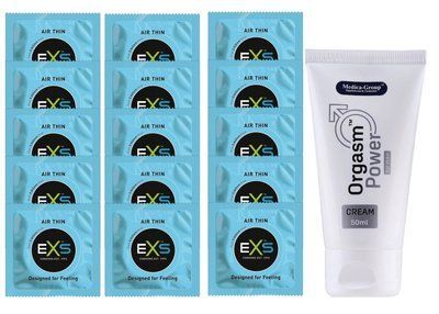 Комплект EXS Air Thin 15 шт + Orgasm Power For Men, 50 мл SOS14749 фото