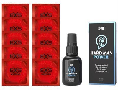 Комплект EXS Warming 10 шт + Intt Hard Man Power Gel (15 мл) SOS14358 фото