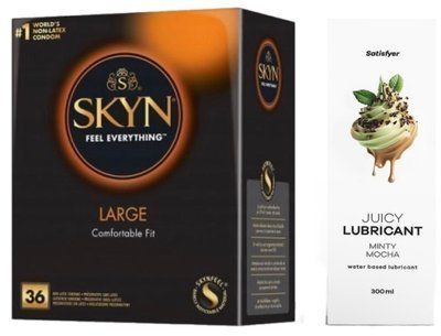 Набор Лубрикант Satisfyer Minty Mocha 300мл + SKYN Large 36 шт. SOS12806 фото