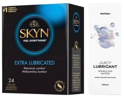 Набор Лубрикант Satisfyer Sparkling Water 300мл + SKYN Extra Lube 24 шт. SOS12706 фото