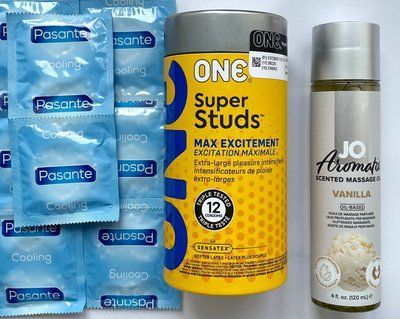 Набор 22 шт ONE Super Studs + Pasante Cooling + System JO Aromatix Vanilla 120 мл SOS1686 фото