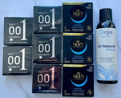 Набір 24 шт OLO Feeling Ultrathin 001 + Skyn Extra Lube + Лубрикант ALL-NATURAL Acqua 150 мл Orgie SOS3787 фото