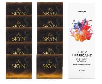 Комплект SKYN passion daiquiri 10 шт. + Лубрикант Satisfyer Juicy Lubricant Euphoric Orgasm 300 мл SOS12606 фото