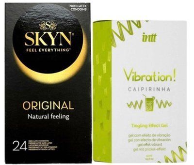 Набор из SKYN ORIGINAL 24 шт. + Жидкий вибратор Intt Vibration Caipirinha (15 мл) SOS9995 фото
