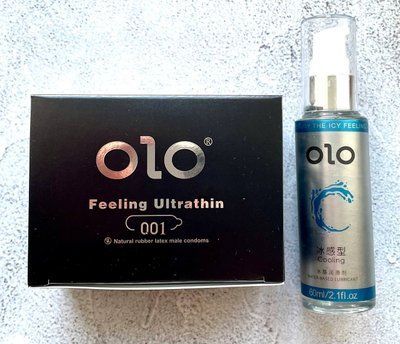Комплект OLO Feeling Ultrathin 001 (10 штук) + Лубрикант охолоджуючий OLO 60 мл SOS2337 фото
