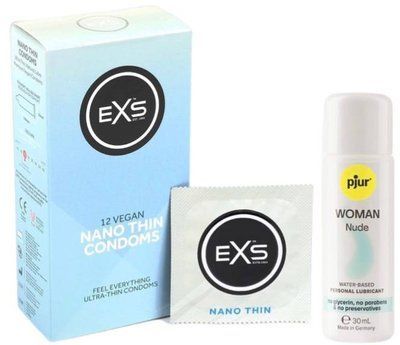 Набір EXS NANO Thin (12 шт) + pjur Woman Nude 30 мл SOS13506 фото