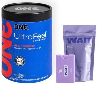 Набор из ONE UltraFeel 2-in-1 Pack 40 шт + Пролонгатор WAIT, 10 мл Friday Bae SOS9085 фото