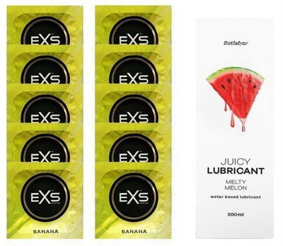 Набір: EXS Banana 10 шт. + Лубрикант Satisfyer Melty Melon 300 мл SOS11349 фото