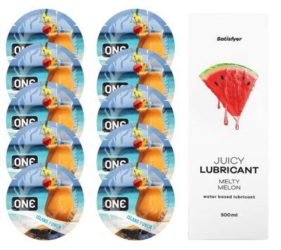 Набор One Island Punch 10 шт. + Лубрикант Satisfyer Melty Melon 300 мл SOS12404 фото