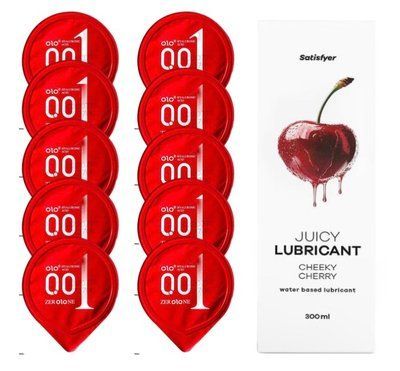 OLO Warming 10 шт. + Лубрикант Satisfyer Cheeky Cherry 300 мл SOS12506 фото