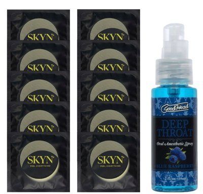 Комплект SKYN Pina Colada 10 шт + Doc Johnson GoodHead Tingle Spray Blue Raspberry (59 мл) SOS13706 фото