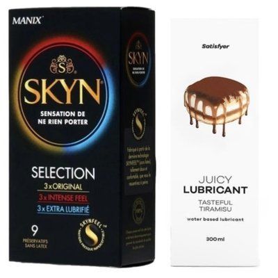 Комплект Лубрикант Satisfyer Tasteful Tiramisu 300 мл + SKYN Selection 9 шт SOS12856 фото