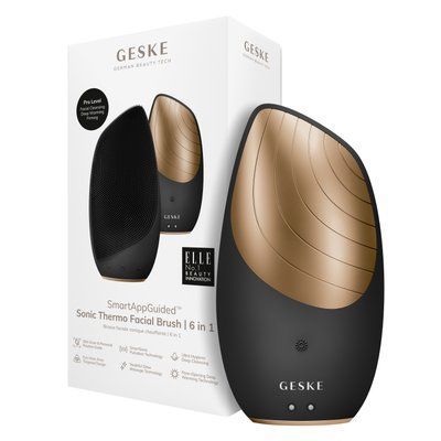 Електронна звукова термо щітка для обличчя GESKE Sonic Thermo Facial Brush 6в1 gray HB0075 фото